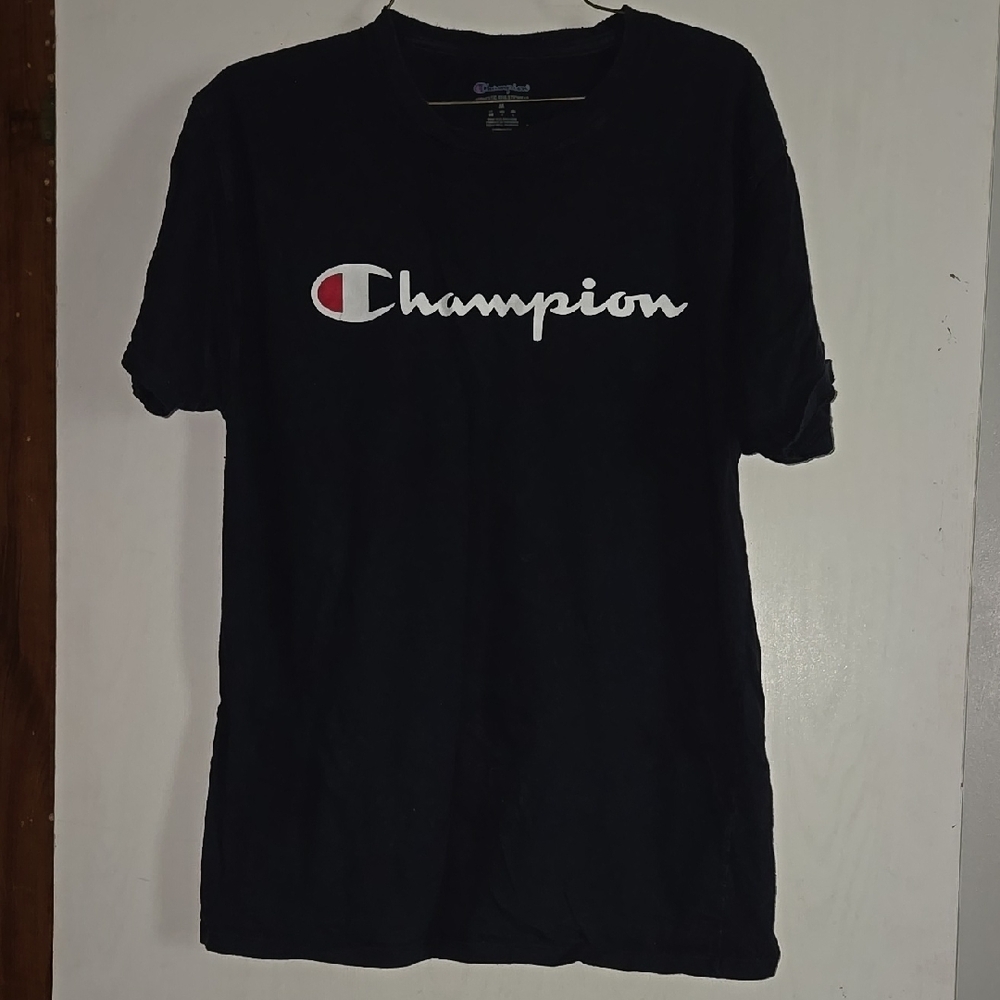 Champion Logo Black Tee